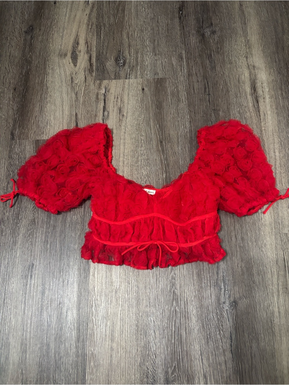 For Love and Lemons, Hannah red top, medium - Picture 7 of 10